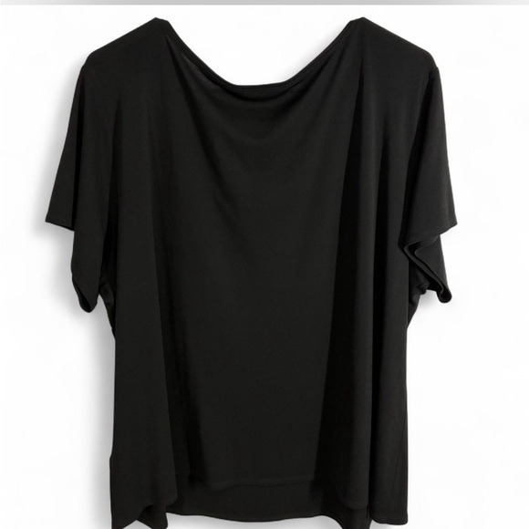 Eileen Fisher 100% Silk Black Scoop Neck Shirt, Size Large - Picture 4 of 4